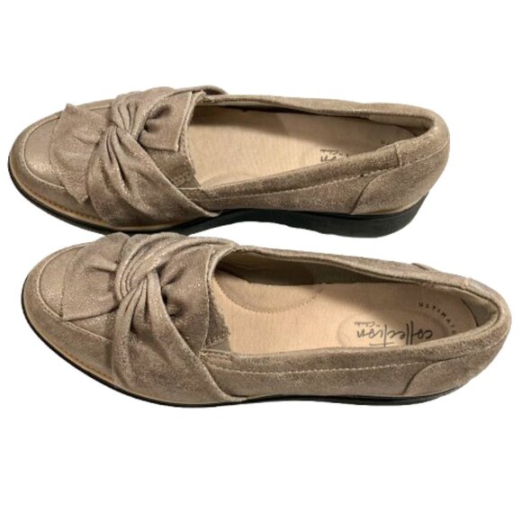 Clarks Gold Metallic Women’s Loafers sz 8.5 Shimmer Lightweight Slip-on Comfort - Picture 10 of 10